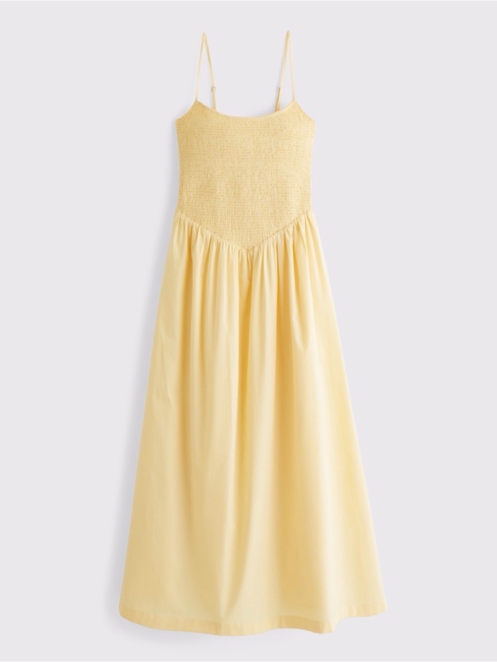 Abercrombie Yellow Smocked Bodice Midi Dress - NWT - Picture 5 of 6